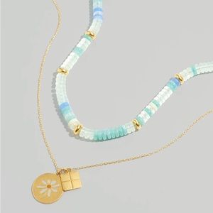 Madewell Three-Piece Enamel Daisy Necklace Set